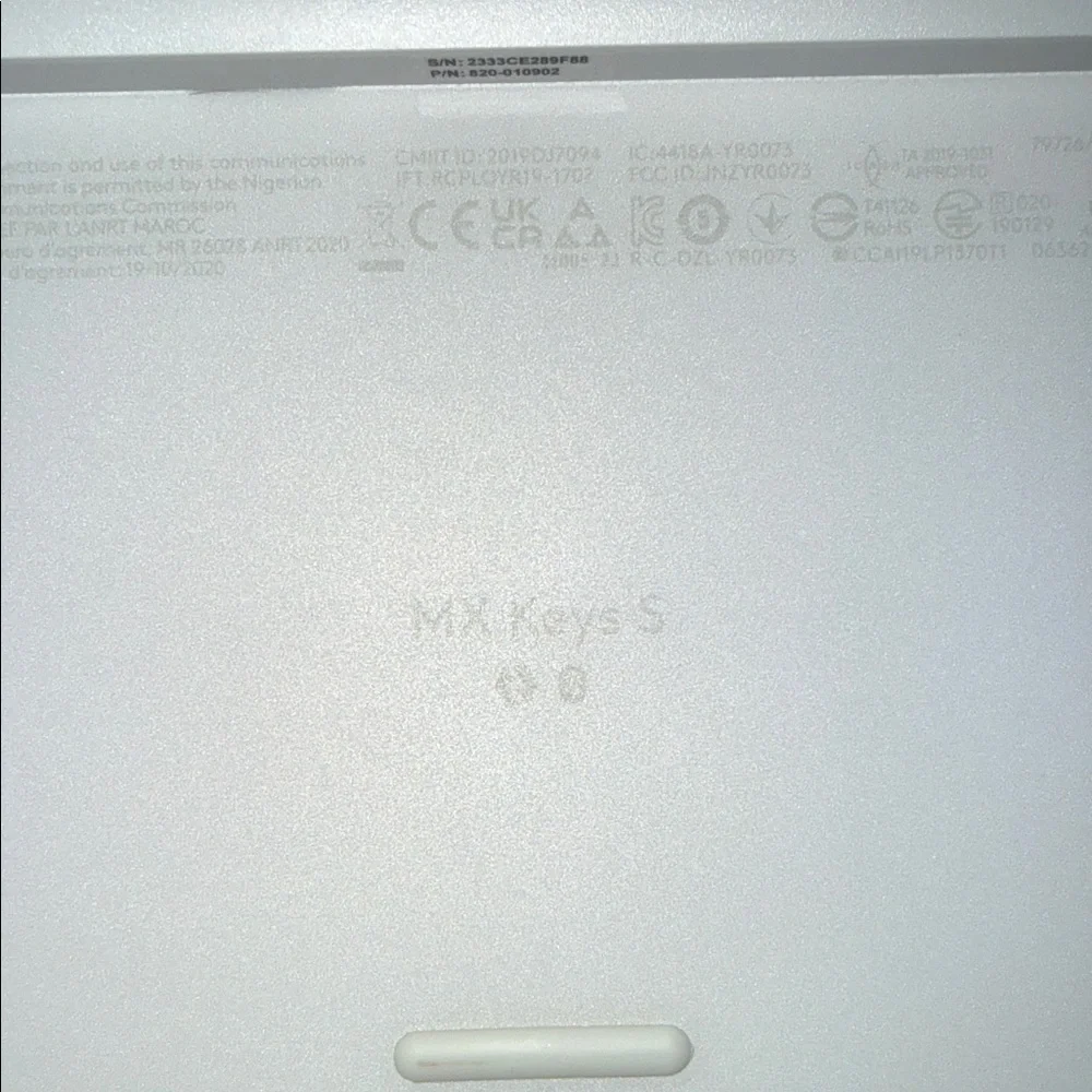 Logitech MC Key S White and Silver Wireless Keyboard
